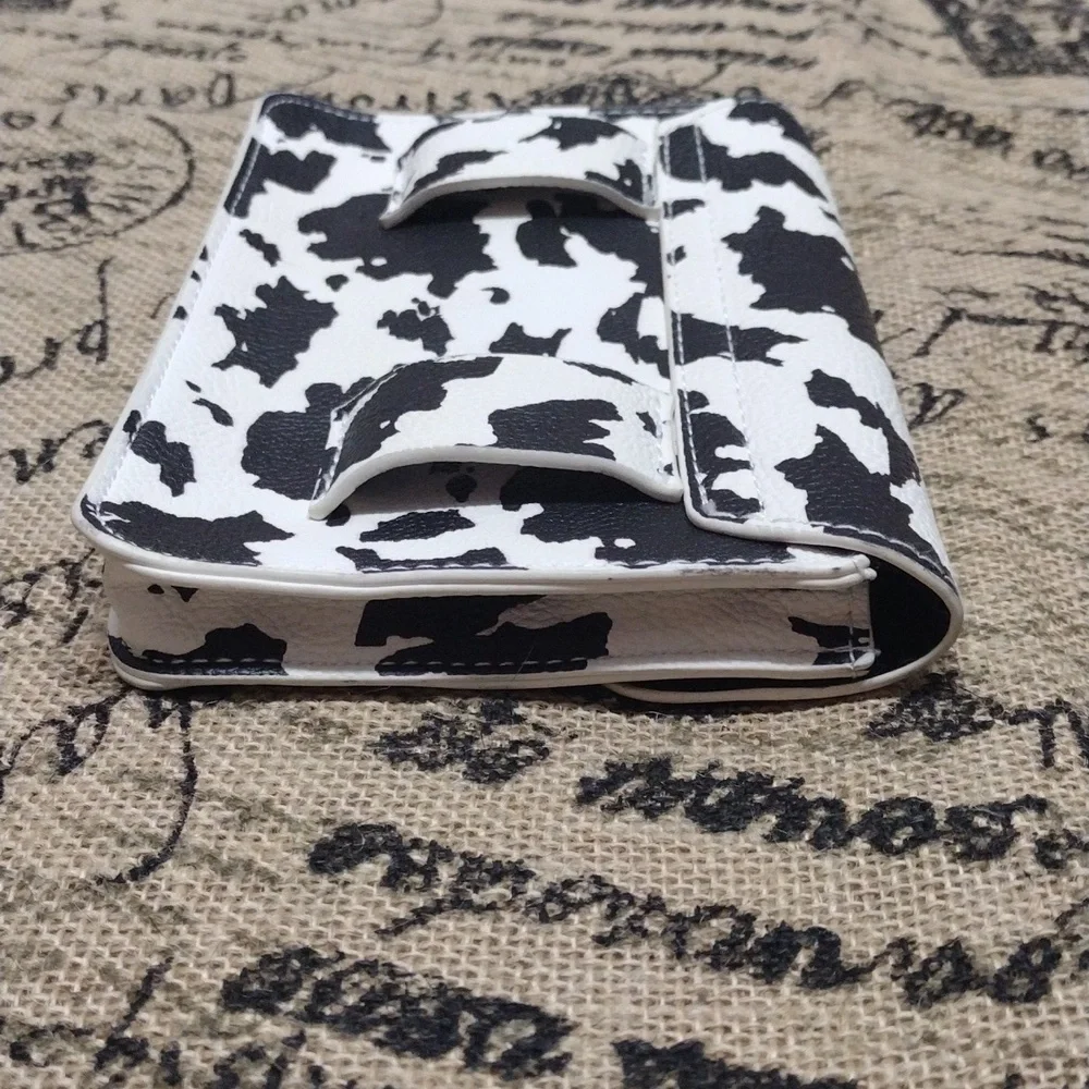 Cell Phone Holster 2 Belt Loop Cow Spots Pattern